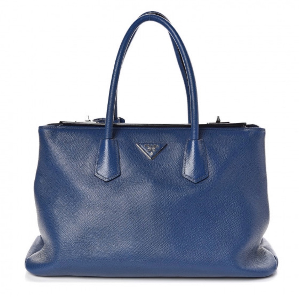 Prada Navy Leather Tote
